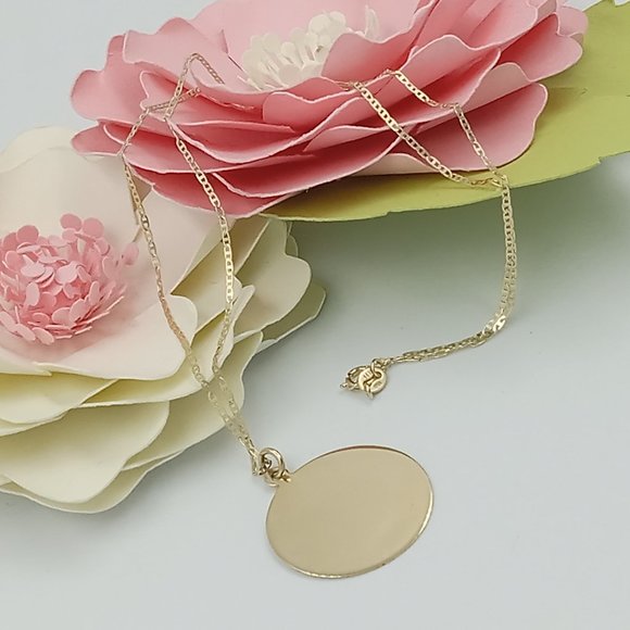 Vintage 14K YG Engravable Disc Charm - Picture 3 of 15